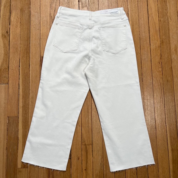 NWT Judy Blue Wide Leg Crop Jeans White Denim Raw Hem Stretch Women's Size 11/30 - Picture 7 of 10